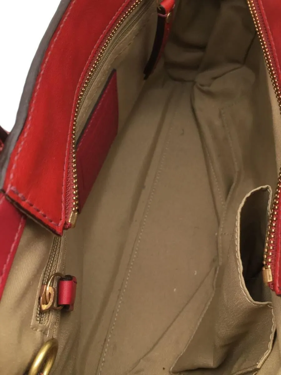 12482 Used coach Coach Handbag Leather Red 12482 Used
