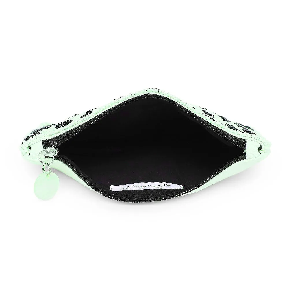 Accessorize London Women'S Palm Print Embellished Clutch Bag