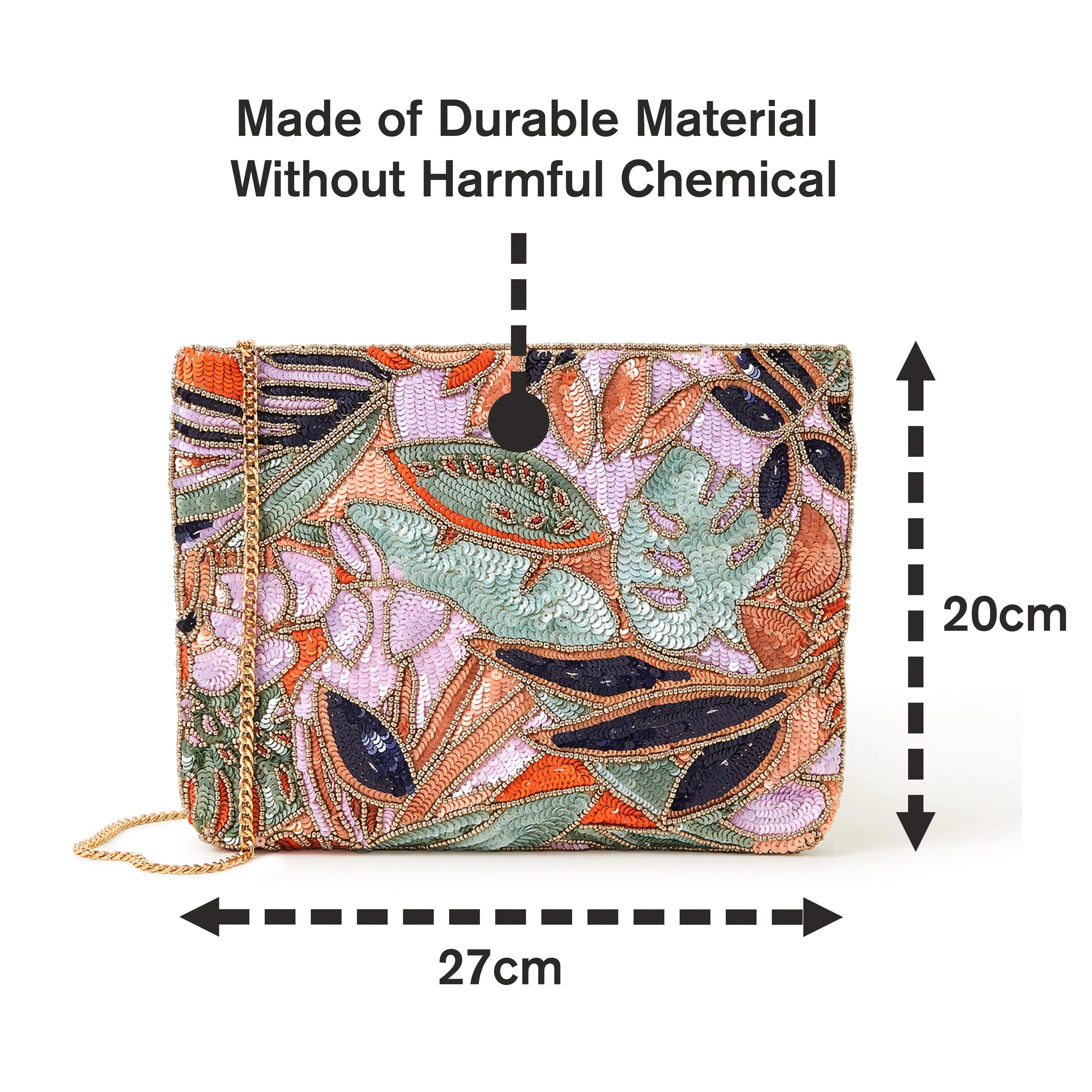 Accessorize London Women'S Palm Print Embellished Clutch Bag