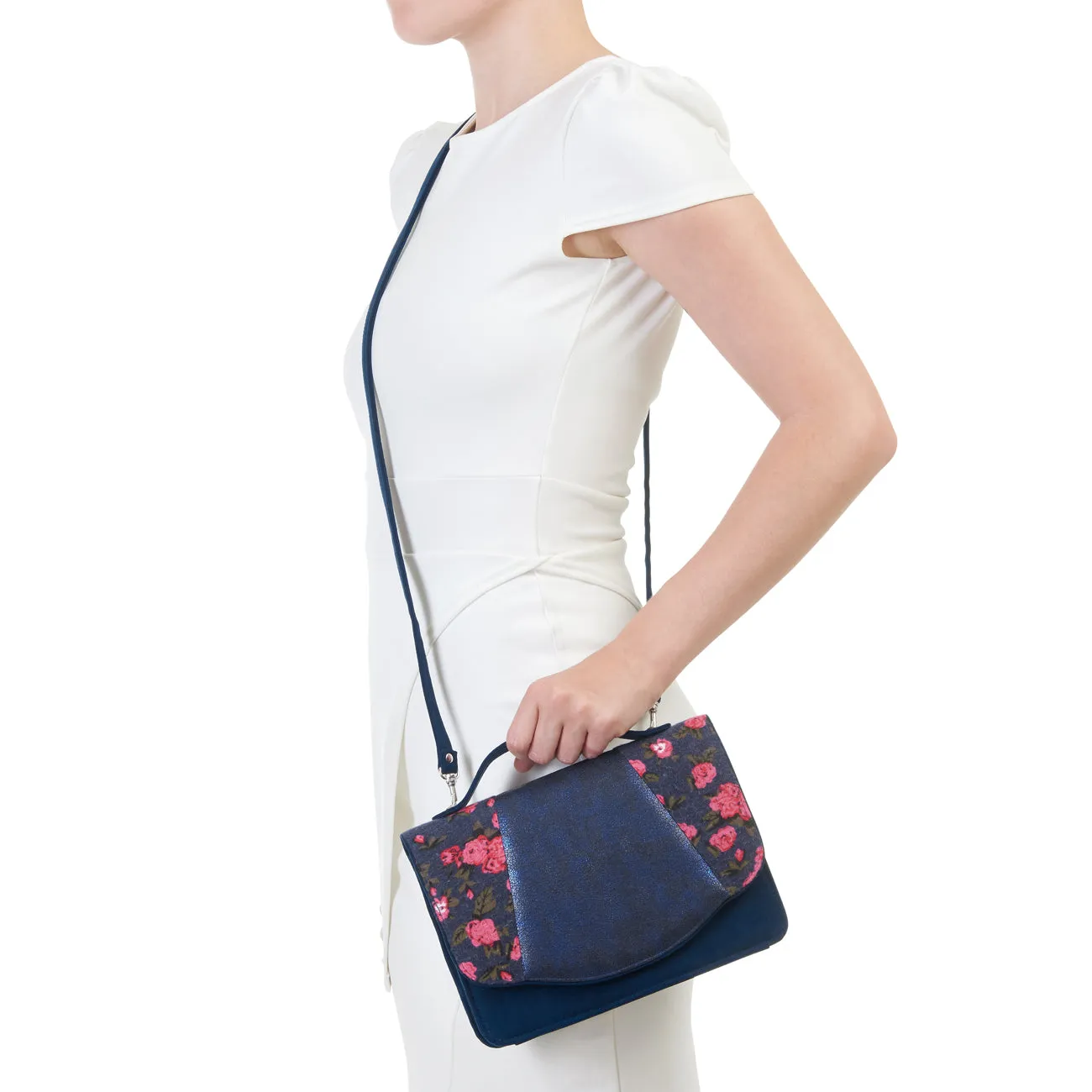 Belfast Blue Satchel Mini Briefcase Bag (Matches Daisy Heels) by Ruby Shoo