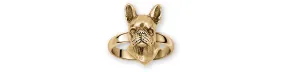 Boston Terrier Jewelry 14k Yellow Gold Handmade Boston Terrier Ring  BT52X-RG