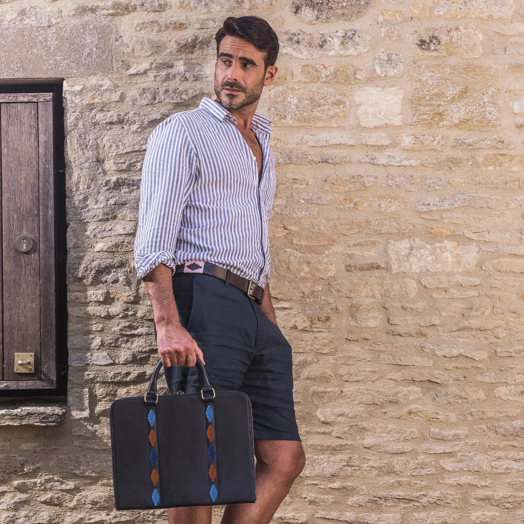 'Clara' Briefcase - Brown Leather