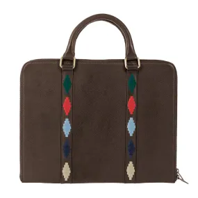 'Clara' Briefcase - Brown Leather