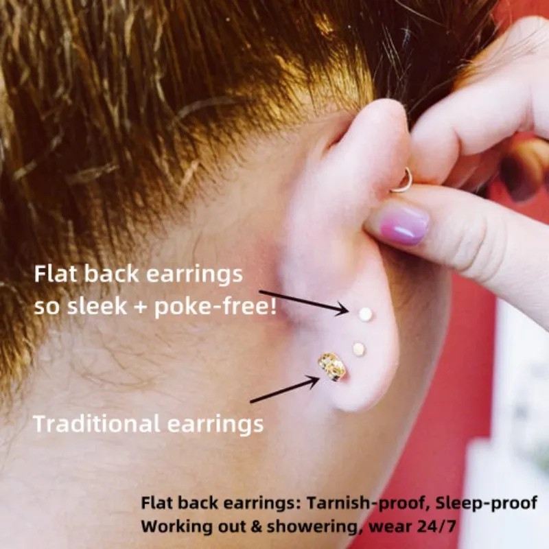 Diamond Opal Gold Plated Flat Back Earrings