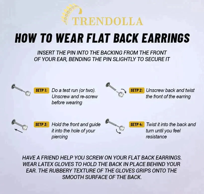 Diamond Opal Gold Plated Flat Back Earrings