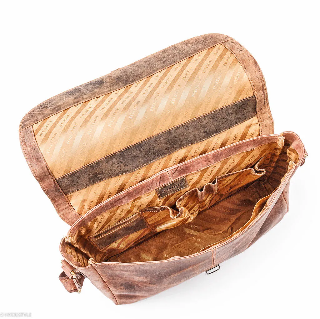 Distressed Venator Leather Collection, Men,Half Flap Messenger / Laptop bag UM40