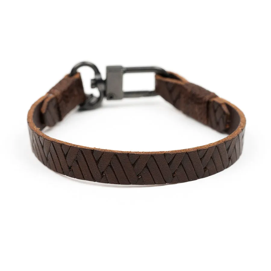 Embossed Braid Leather Bracelet