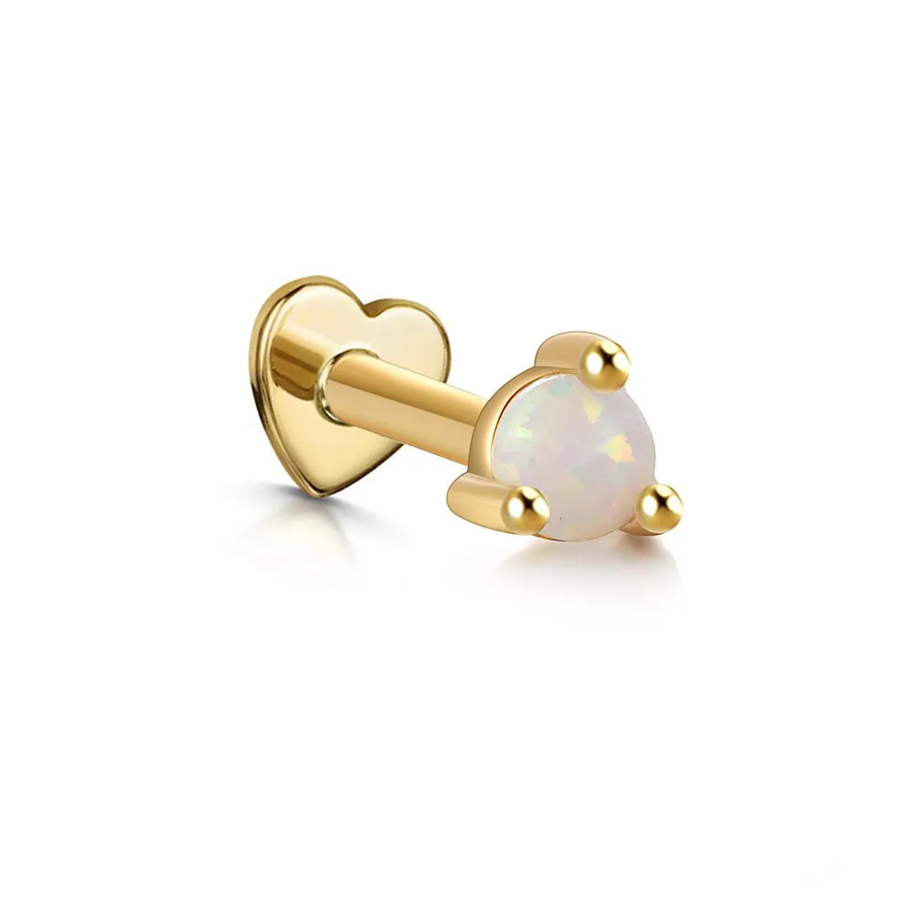 Freya Round Opal Labret Piercing Stud