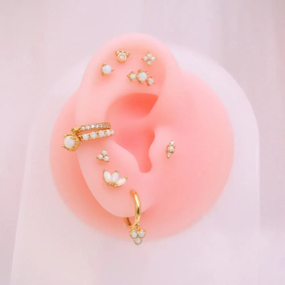 Freya Round Opal Labret Piercing Stud