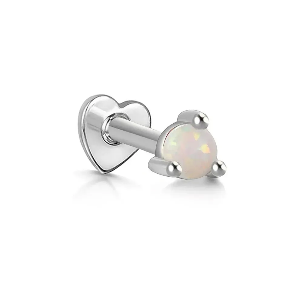 Freya Round Opal Labret Piercing Stud