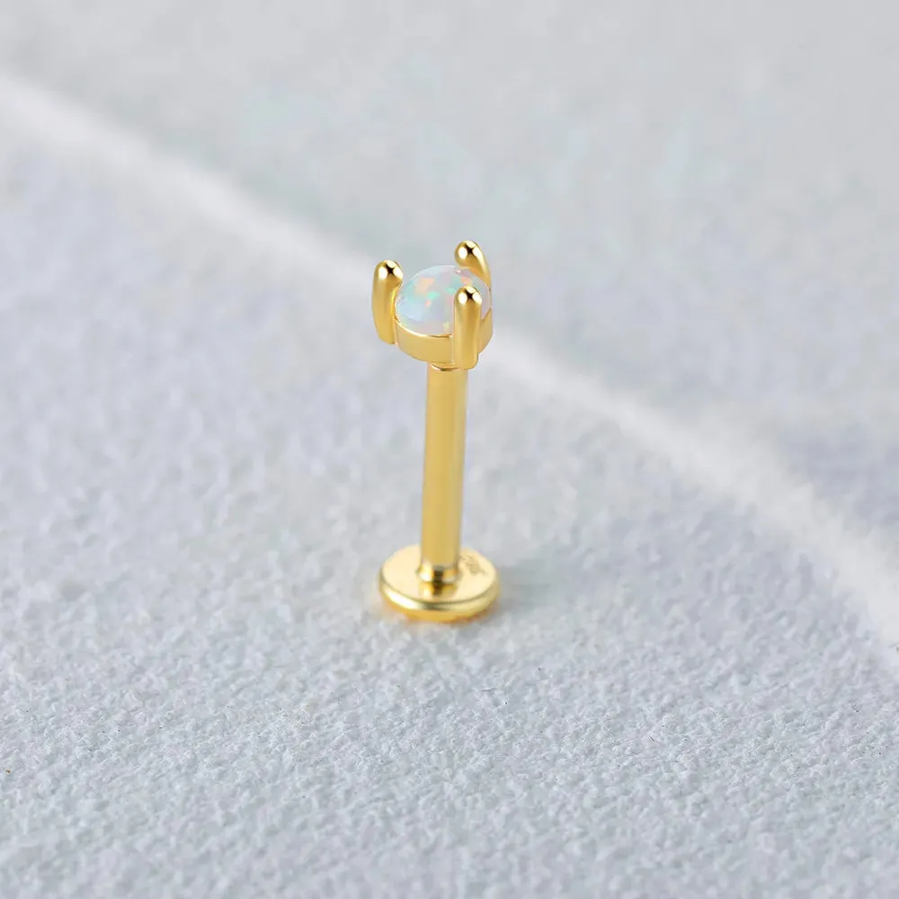 Freya Round Opal Labret Piercing Stud