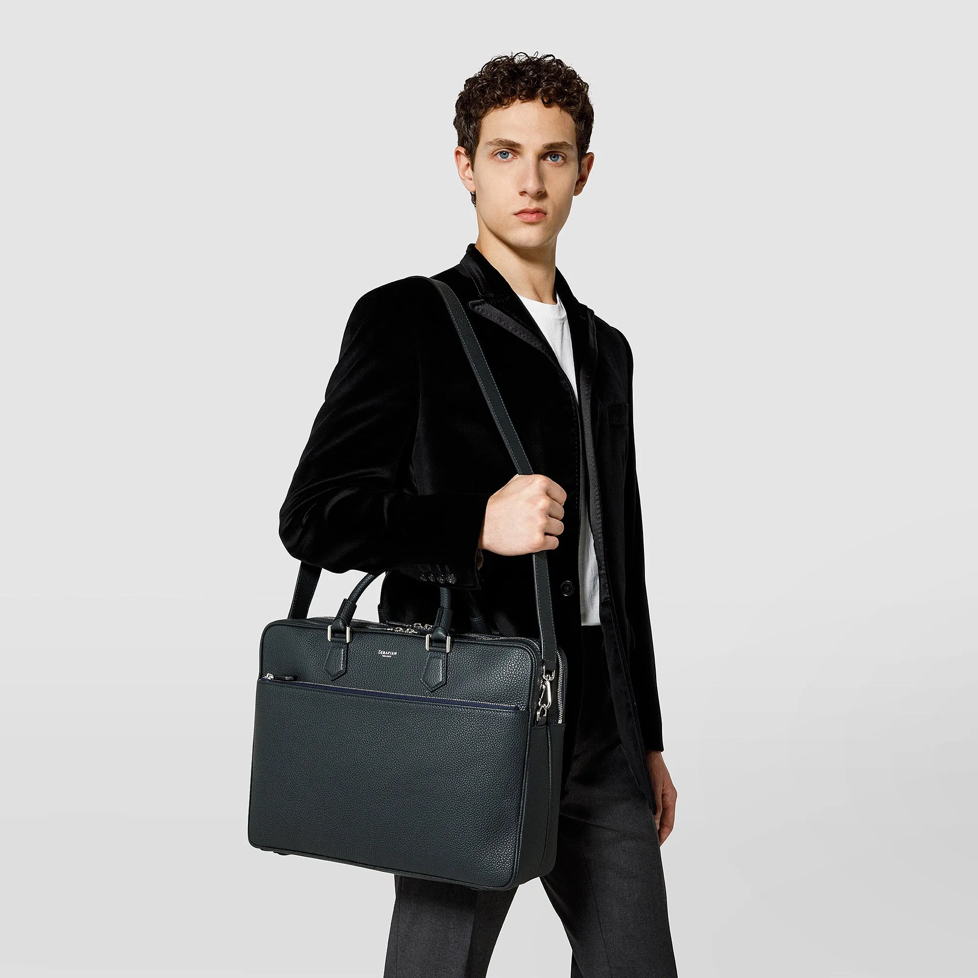 LARGE BRIEFCASE IN CACHEMIRE LEATHER