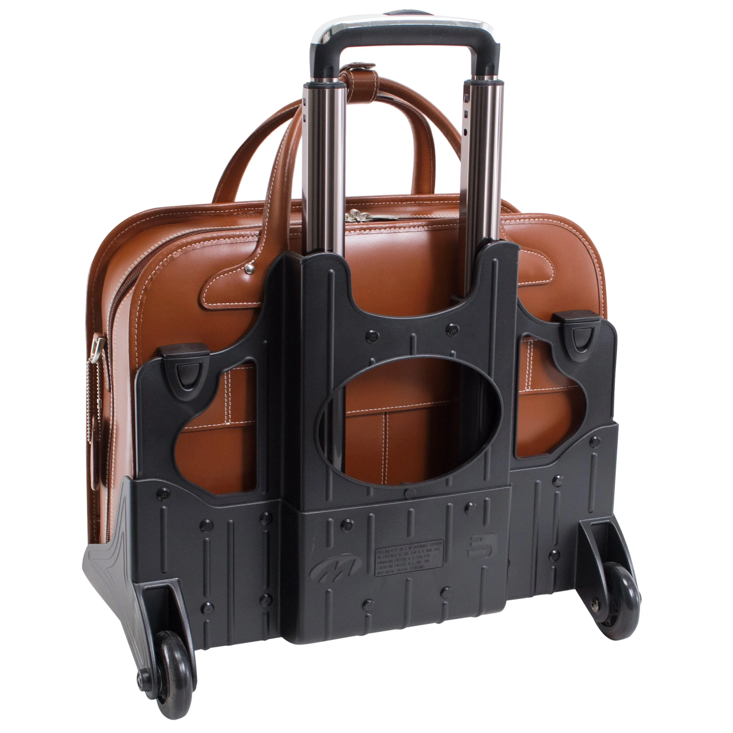 McKlein LAKEWOOD 15" Leather Fly-Through Checkpoint-Friendly Patented Detachable -Wheeled Ladies' Laptop Briefcase
