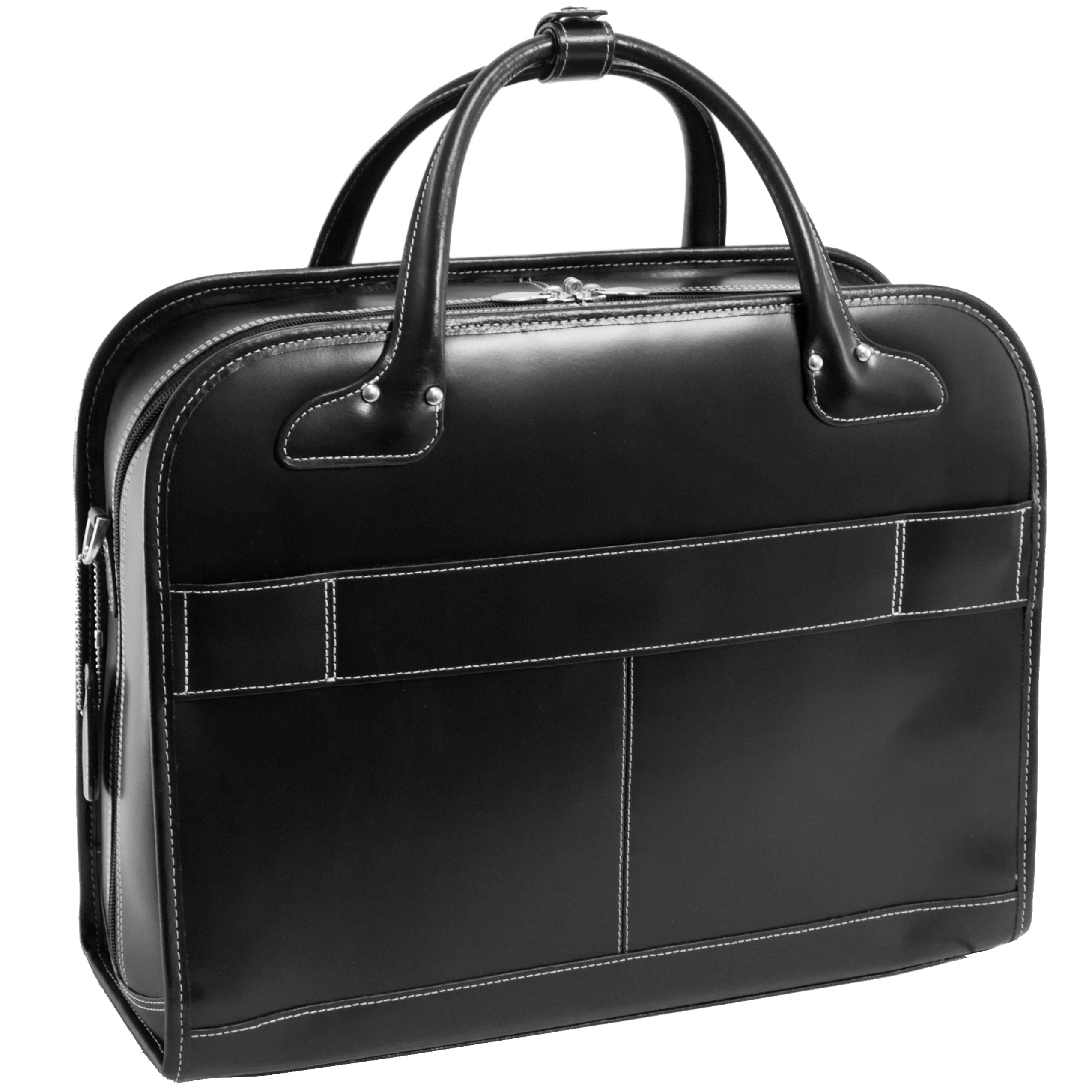 McKlein LAKEWOOD 15" Leather Fly-Through Checkpoint-Friendly Patented Detachable -Wheeled Ladies' Laptop Briefcase