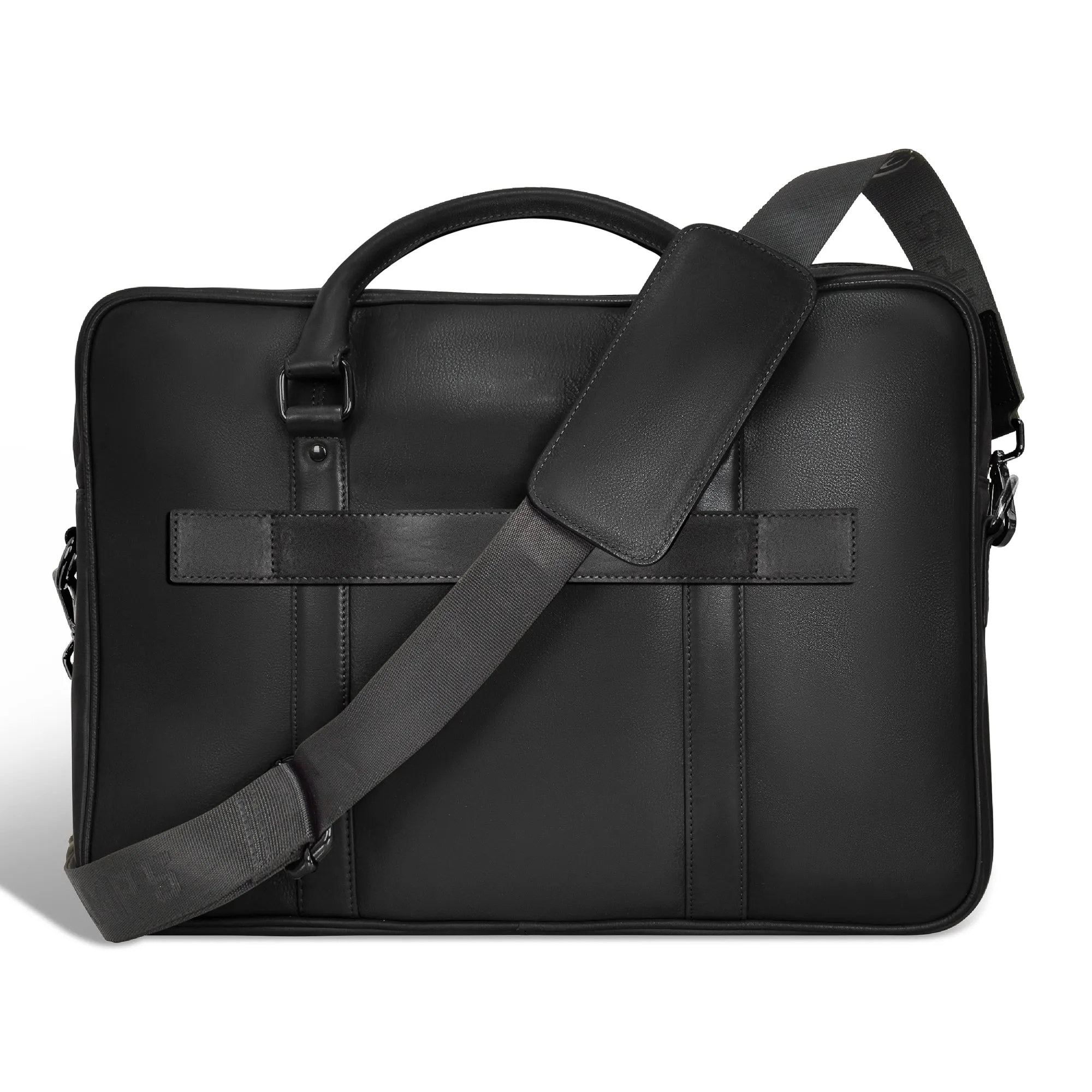 Onyx / Leather Slim Briefcase
