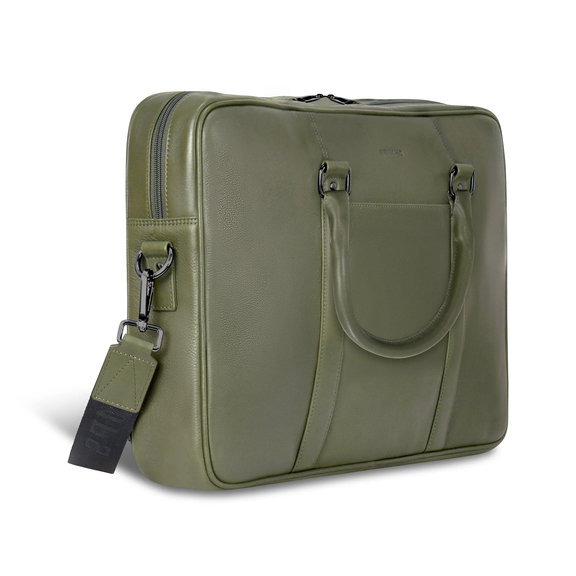 Onyx / Leather Slim Briefcase