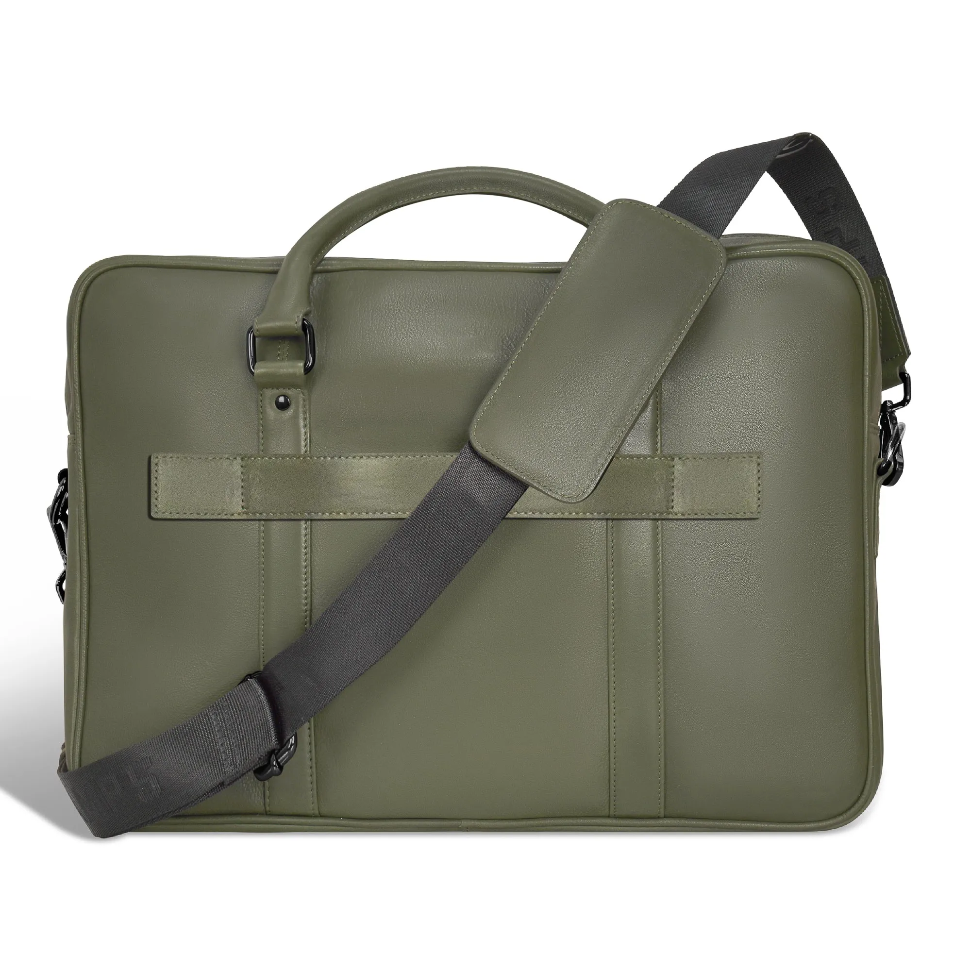 Onyx / Leather Slim Briefcase