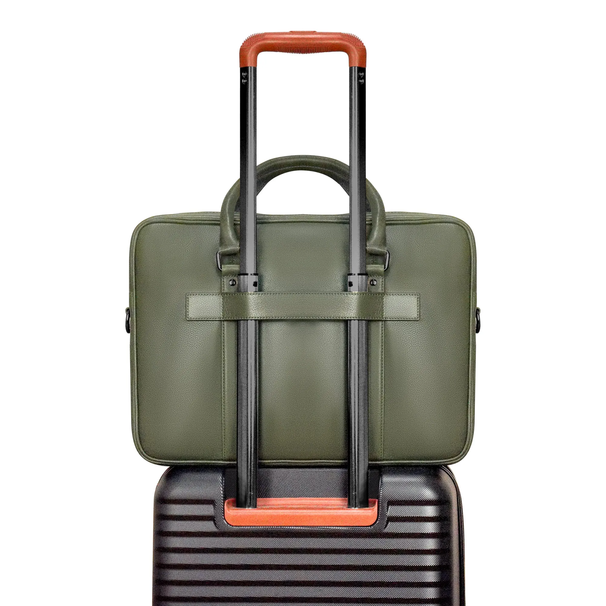 Onyx / Leather Slim Briefcase