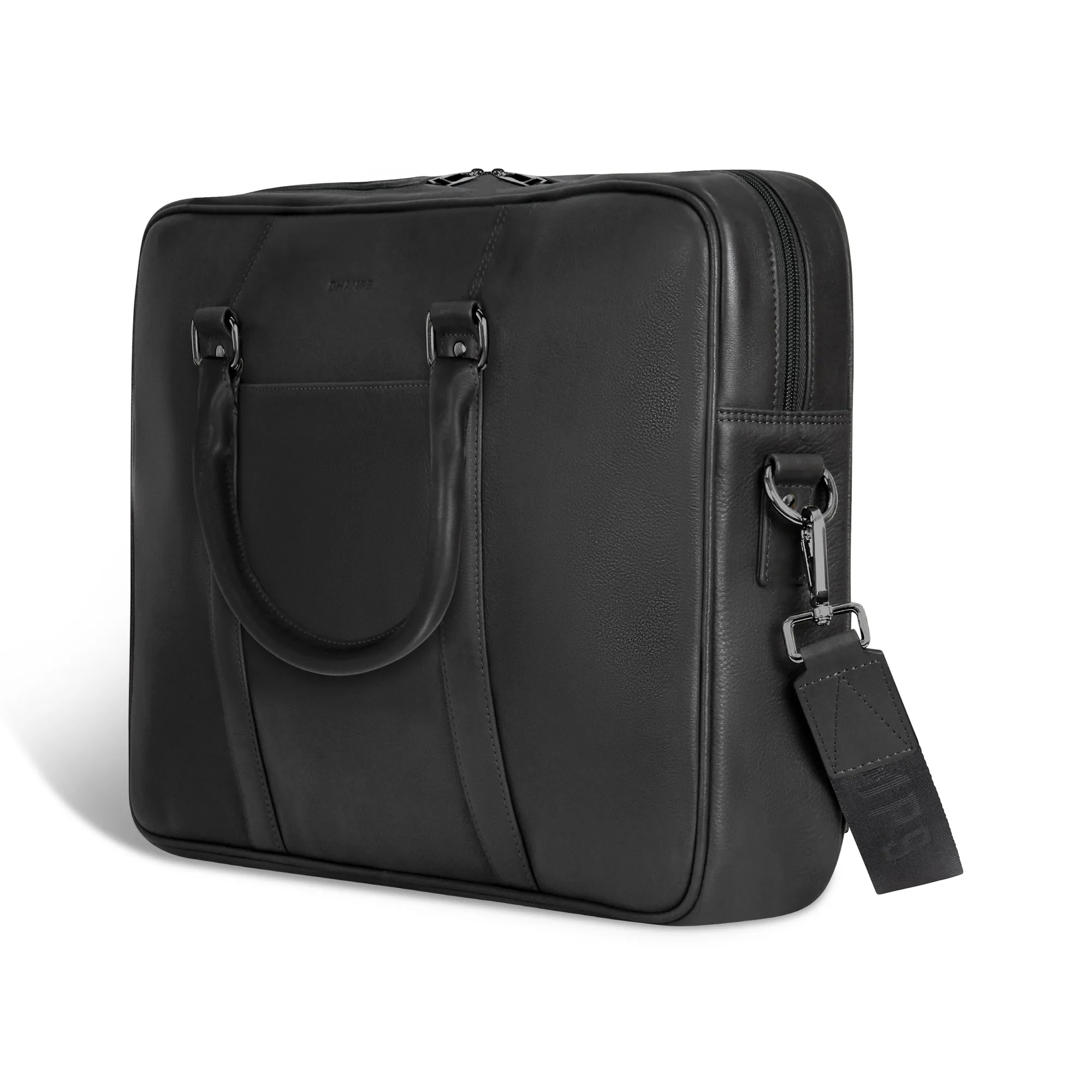 Onyx / Leather Slim Briefcase