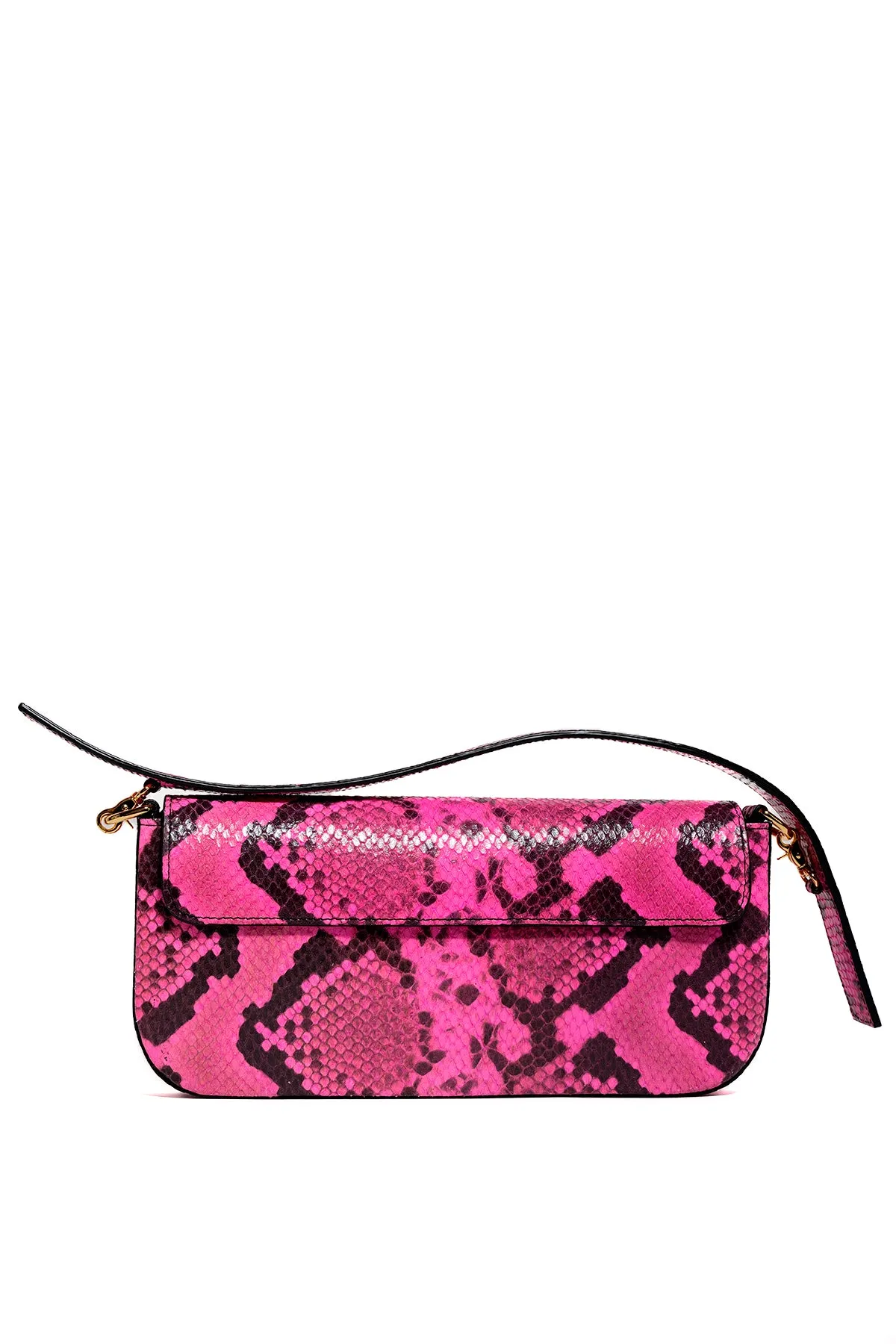 PINK SNAKE PRINT CLUTCH BAG