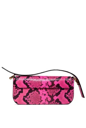 PINK SNAKE PRINT CLUTCH BAG