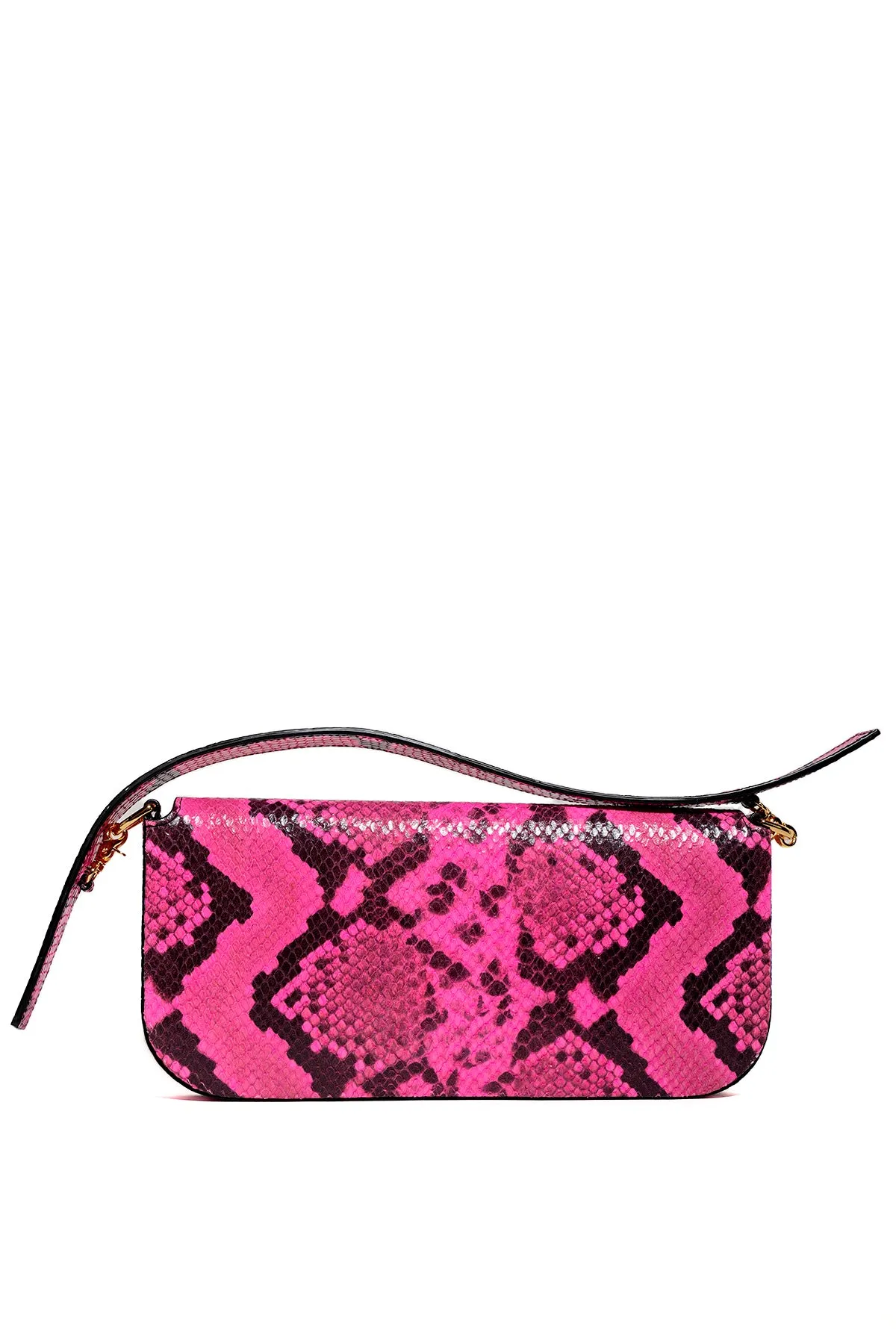 PINK SNAKE PRINT CLUTCH BAG