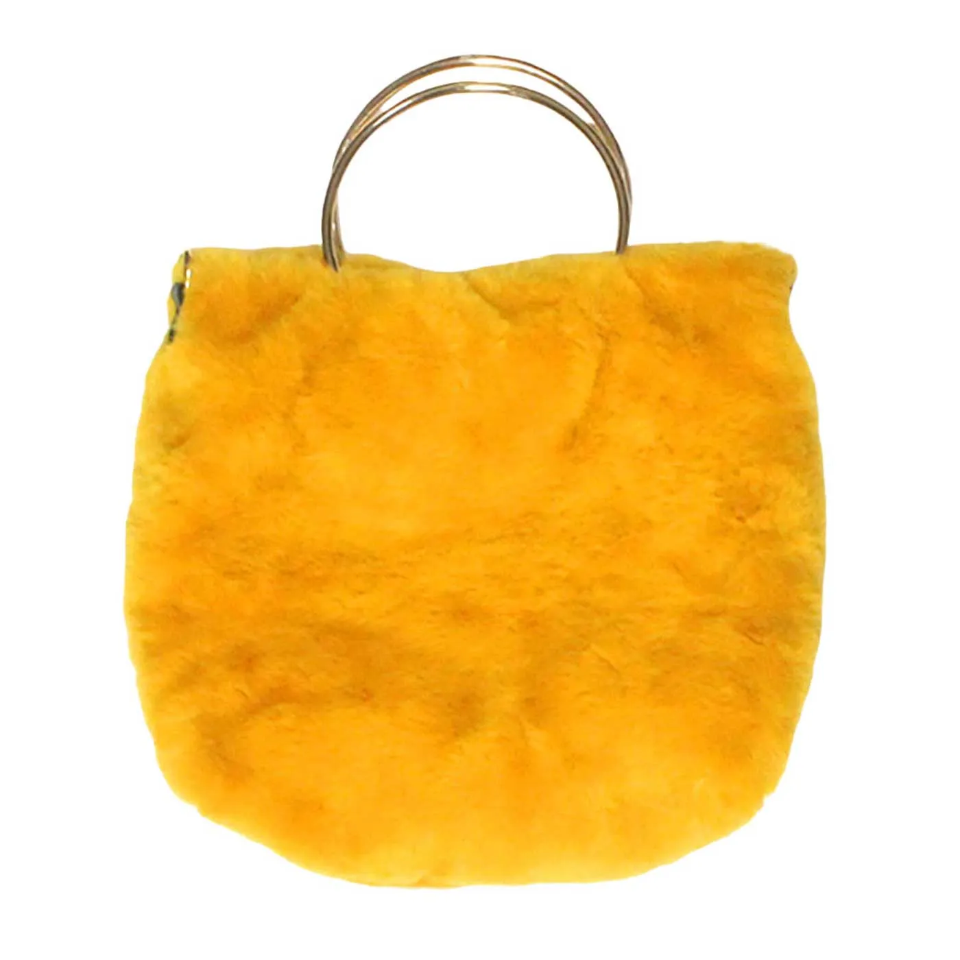 Solid Faux Fur Tote Crossbody Bag