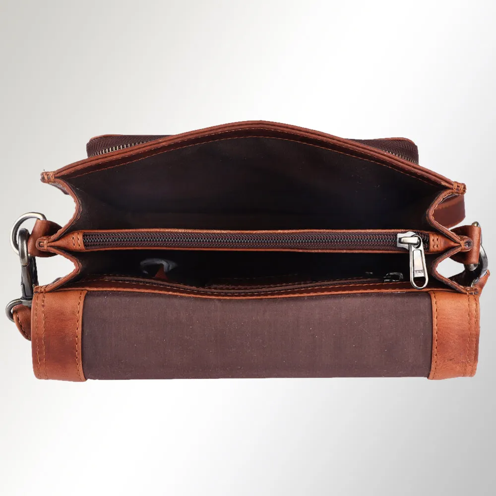 Spaghetti Western Swc426Dkbrn Briefcase Vintage Handmade Drum Dyed Genuine European Cowhide Leather Women Bag Western Handbag Purse