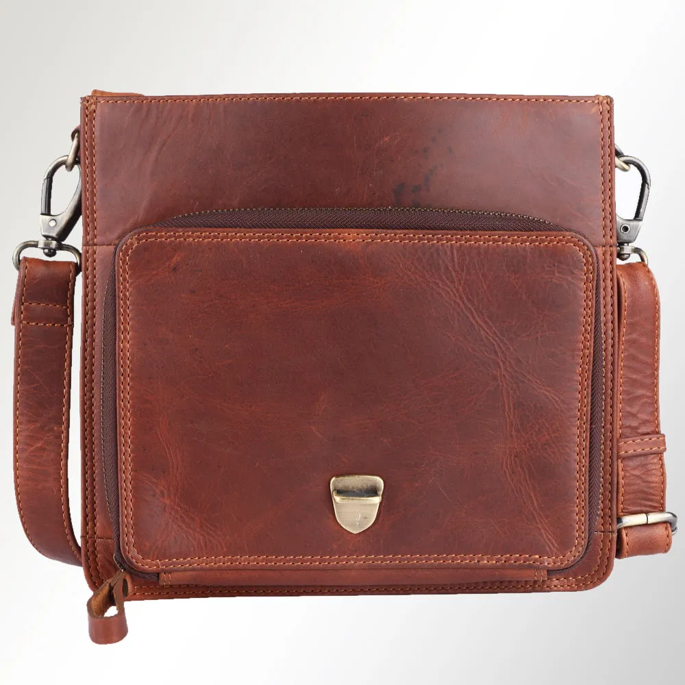 Spaghetti Western Swc426Dkbrn Briefcase Vintage Handmade Drum Dyed Genuine European Cowhide Leather Women Bag Western Handbag Purse