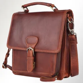 Spaghetti Western Swc426Dkbrn Briefcase Vintage Handmade Drum Dyed Genuine European Cowhide Leather Women Bag Western Handbag Purse