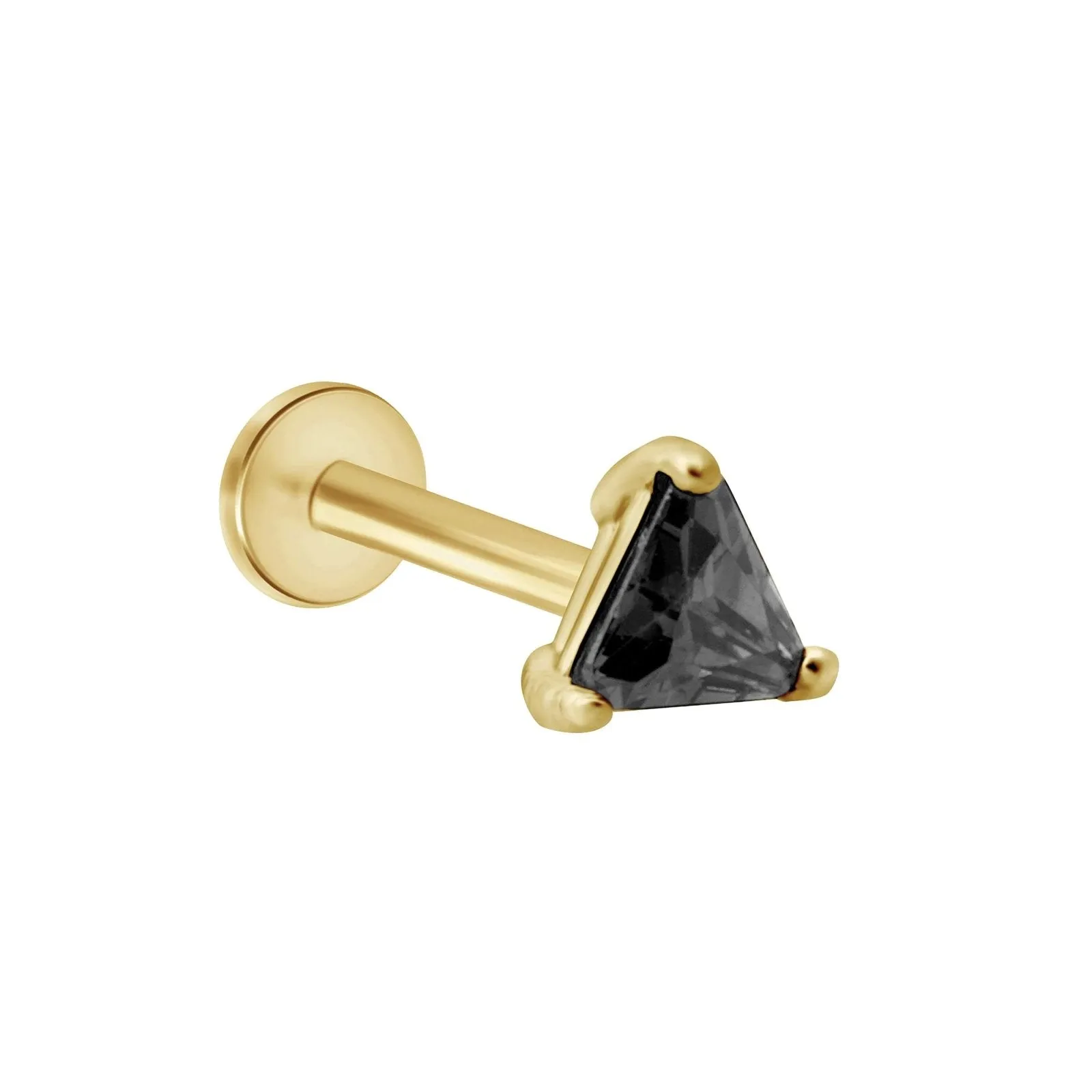 Triangle Cut Black Onyx Flat Back Stud