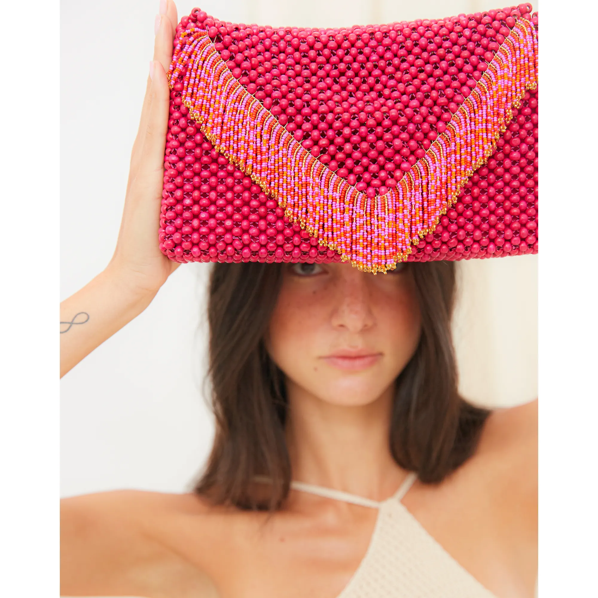 Waterfall Clutch Fuchsia